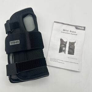 YAHA Wrist Brace‎ S/M Black Left Hand Tunnel Wrist Splint Night Support NEW